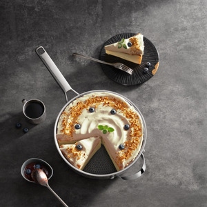 Sartén Profunda de Triple Capa con Tapa de Vidrio, Apta <span class=keywords><strong>para</strong></span> Todo Tipo de Cocinas, Segura <span class=keywords><strong>para</strong></span> <span class=keywords><strong>Horno</strong></span>, Sartén Multiusos con Tapa - Product Image 4