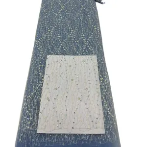 <strong>Sequins</strong> Beads Embroidered Fabric Traditional Luxury Romantic Sexy <strong>Wave</strong> <strong>Pattern</strong> <strong>Lace</strong> Trim Fancy Embroidery Mesh for Clothing Home - Product Image 4