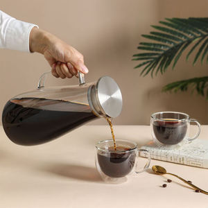 Cn8 أونصة. كوب شرب زجاجي منزلي زجاج بوروسيليكات معزول ، كوب قهوة زجاجي مزدوج الجدار بمقبض - Product Image 2