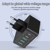Chargeur mural HNT GaN 35,5W avec prise UK/EU/US, 5 ports, 3A2C, chargeur rapide avec PD3.0 pour ordinateur portable et adaptateur universel