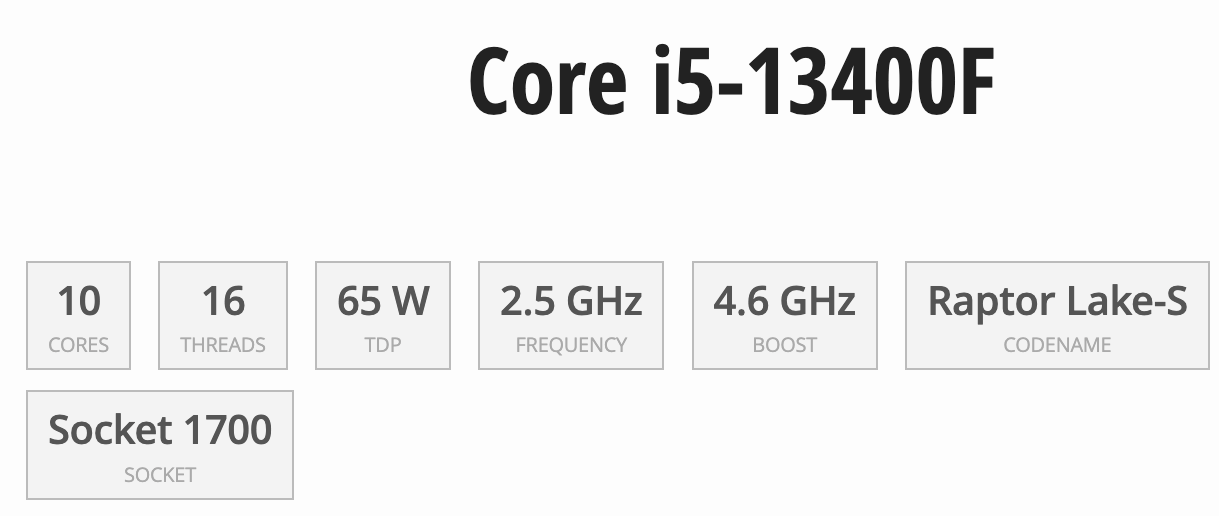 I5-13400F [Nuevo en caja con garantía de 3 años]