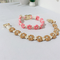 Collier pour chat et chien en macramé fait main, 100% coton, réglable, design floral élégant, vente du fabricant, collares para mascotas