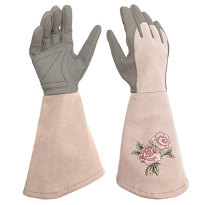 Vente d'usine Gants de jardinage brodés de roses violettes avec long avant-bras pour femmes et hommes - 7351 Fabricant SAFETY - Product Image 6
