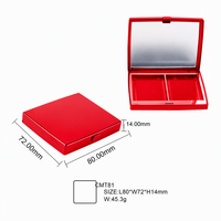 Boîtier compact en plastique à deux compartiments conçu pour deux teintes de poudre, un compartiment peut être réservé pour un houppette à poudre