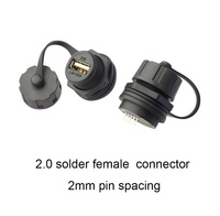 Adaptador de Conector USB Hembra Lshitech M20 IP68 a Prueba de Agua, Conector USB Tipo C para Conector Circular de Aviación
