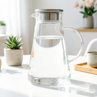 Carafe à eau en verre Pure Taste, qualité pédiatrique, sans plomb, pour boissons, pichet familial pour préparation pour nourrissons 1,5 L