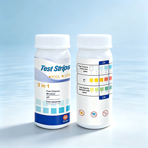 Bandelettes de test 3-en-1 pour piscine, spa et bain - 50 unités - Test rapide en 30 secondes pour le chlore libre et le pH (sur support papier pH 6.8-8.4) - Product Image 3