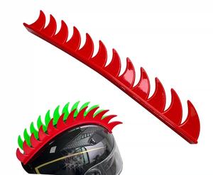 <span class=keywords><strong>Peluca</strong></span> de fibra química decorativa para casco de motocicleta, estilo punk, <span class=keywords><strong>con</strong></span> diseño de peineta de gallo y velcro - Product Image 6