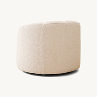Fauteuil pivotant rond en tissu et bois massif, style nordique moderne, luxueux et confortable, pour la détente