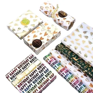 Snow pear paper bronzing wrapping paper love leaves colorful festival business gifts silk paper wholesale manufacturers