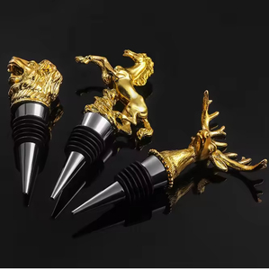 Bouchons à vin réutilisables, bouchons à vin sculptés, bouchons à champagne en alliage de zinc, cadeau de vin, largement utilisés pour la décoration, bar, mariage, fête - Product Image 1