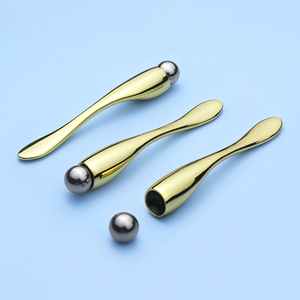 Augencreme-Massagestäbchen mit Rollkugel aus goldenem Metall, Beauty-Gesichtskosmetikspatel Löffel - Product Image 3