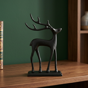 Black Aluminum <b>Reindeer</b> <b>Christmas</b> Ornament Deer Sculpture Tabletop Holiday Home Decor - Product Image 5