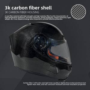 공장 맞춤형 올 시즌 유니버설 모델 3K 탄소 섬유 ECE/DOT 인증 오토바이 레이싱 헬멧 퀵 릴리스 새로운 조건 - Product Image 4