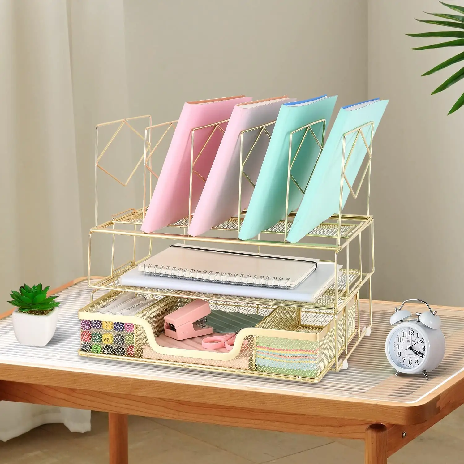 office catalog racks Desk Organizers and Accessories Magazine File Holder for Office Supplies Desk Organizer with 5 Vertical C