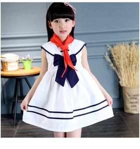 Vestido de fiesta para niña, diseño de vestido azul a rayas con lazo náutico, sin hombros, para graduación, para niñas. - Product Image 2