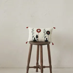 Funda de Cojín Decorativa Rectangular con Estampado Floral Retro Rojo, Sin Relleno, para Almohadas o Fundas de Asiento - Product Image 1