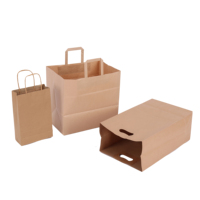 Emballage alimentaire extra-rapide brun dur et réutilisable de taille personnalisée sac en papier kraft avec poignée de livraison pour restaurants