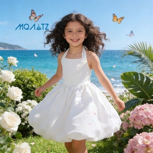 MQATZ Nuovo Elegante Abito Senza Schienale per Ragazze, Grazioso Vestito da Cerimonia per Bambine, Abito da Principessa con Fiori, Taglia Regolabile LP663 - Product Image 3