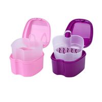 Boîte dentaire en plastique en forme de pomme, LOGO personnalisé, étui de rangement pour protège-dents, boîte de retenue pour prothèses dentaires, étui en plastique pour vidange d'eau