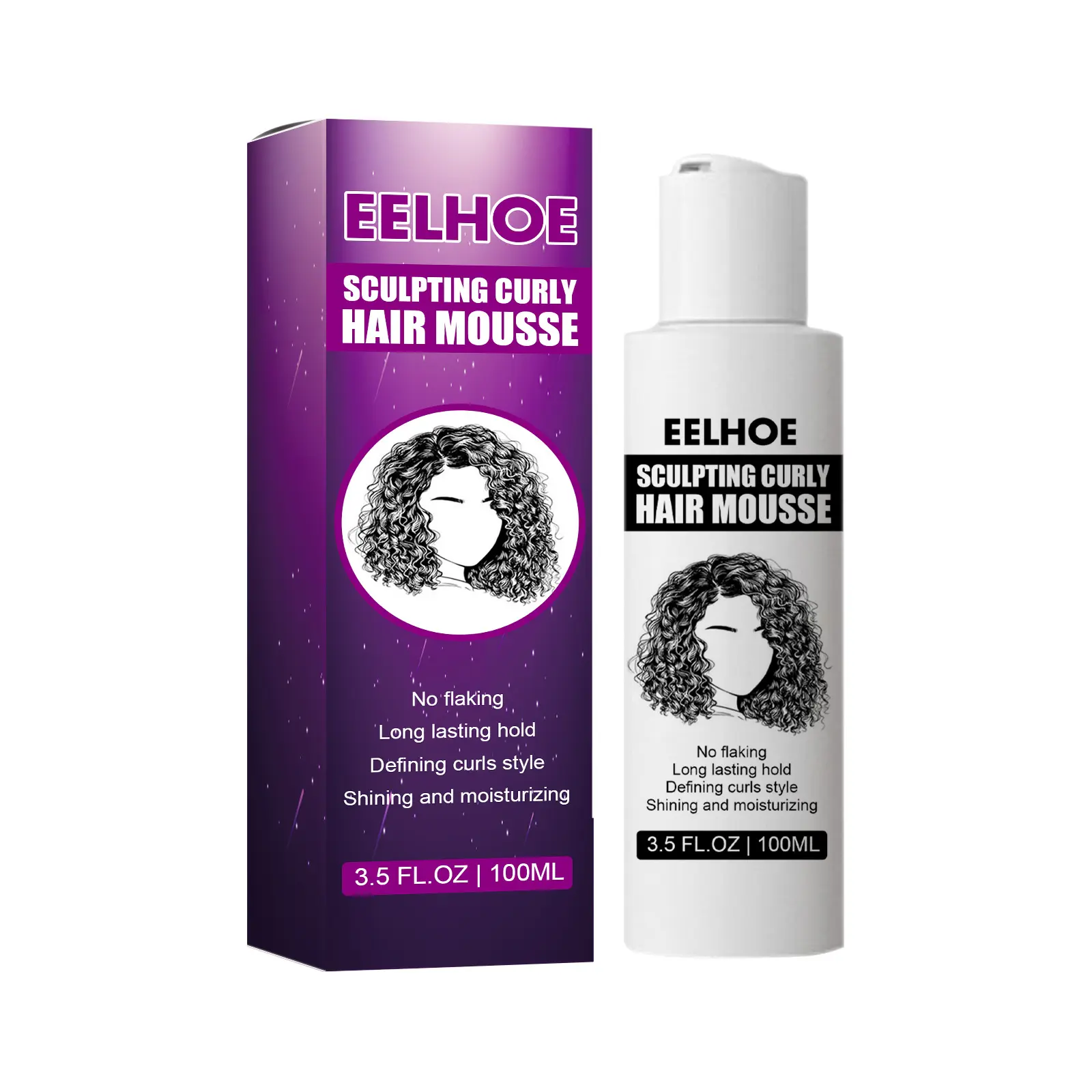 Eelhoe מתולתל שיער סטיילינג אלסטין מתולתל שיער לחות פלאפי סטיילינג טיפוח שיער כדי ליצור מראה יפה 110g