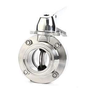 Vanne papillon sanitaire forgée en acier inoxydable SS304 à chargement rapide manuel, hygiénique, 1,5-2 pouces, à trois colliers, pour l'eau - Product Image 2
