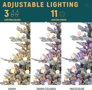 <span class=keywords><strong>Sapin</strong></span> de Noël en <span class=keywords><strong>sapin</strong></span> aspen pré-éclairé de 1,80 m, effet neige, avec télécommande, 270 lumières chaudes blanches/multicolores changeantes, 46 ampoules - Product Image 5