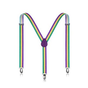 Mardi Gras Apparel <span class=keywords><strong>Hombre</strong></span> Mujer Pajarita Púrpura Verde Oro Color Lentejuelas Pajarita <span class=keywords><strong>Tirantes</strong></span> Para Fat Tuesday Throw Party Supplies - Product Image 6