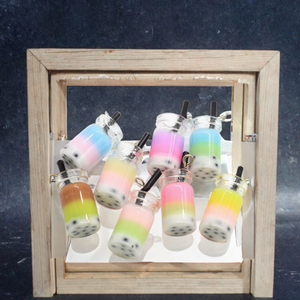 100 piezas de dijes de resina de color degradado para té de burbujas Boba, para joyería DIY, pendientes, collares y decoración del hogar - Product Image 2