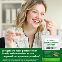 Acentiallabs 6000MG Extrait de plante pour la clarté mentale et la concentration, Complexe d'Ashwagandha en gélules molles, Soulagement du stress et apaisement, Gélules molles d'Ashwagandha
