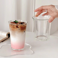Tasse à eau simple à bouche inversée Différentes capacités Tasse transparente Verres à café au lait avec logo personnalisé