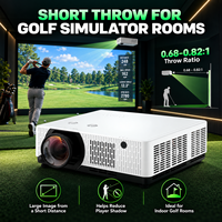 Projecteur laser à courte focale de 7500 lumens pour simulateur de golf, projecteur WUXGA 3LCD pour salles de golf intérieures
