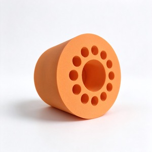 Bloc de mousse EVA orange découpé sur mesure par CNC, support protecteur recyclable pour le stockage et le transport de tubes de laboratoire - Product Image 3