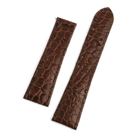 Nouveau bracelet de montre en cuir véritable à motif crocodile, noir et marron, 20 mm 22 mm, souple, sans boucle, pour Longines L4 L2 Seiko