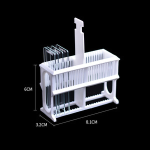 Plastic 24 Slide Staining Rack 6cm x 8.1cm x 3.2cm For <b>Microscope</b> Slides Lab Use - Product Image 1
