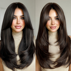 HD thẳng ren phía trước lớp tóc giả lớp cắt ren tóc giả tổng hợp bướm tóc Cắt glueless tổng hợp HD ren tóc giả - Product Image 2