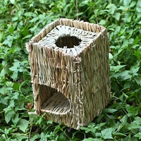 Maison pliable en roseau pour animaux de compagnie, petit nid pour lapin, chinchilla, hamster, hérisson, cochon d'Inde, fabrication artisanale, fournitures exotiques pour animaux de compagnie