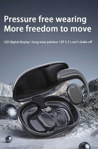 X 27 वायरलेस हेडफ़ोन कान क्लिप हड्डी चालन हेडफ़ोन, चार्जिंग बिन डिस्प्ले टच कंट्रोल के साथ - Product Image 5