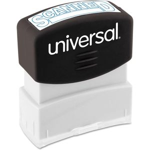 Sello Autoentintable Universal 10157 de un Solo Color Azul, con Almohadilla de Tinta de Plástico y Espuma para Uso en Oficina, Sello con Mensaje SCANNED - Product Image 1