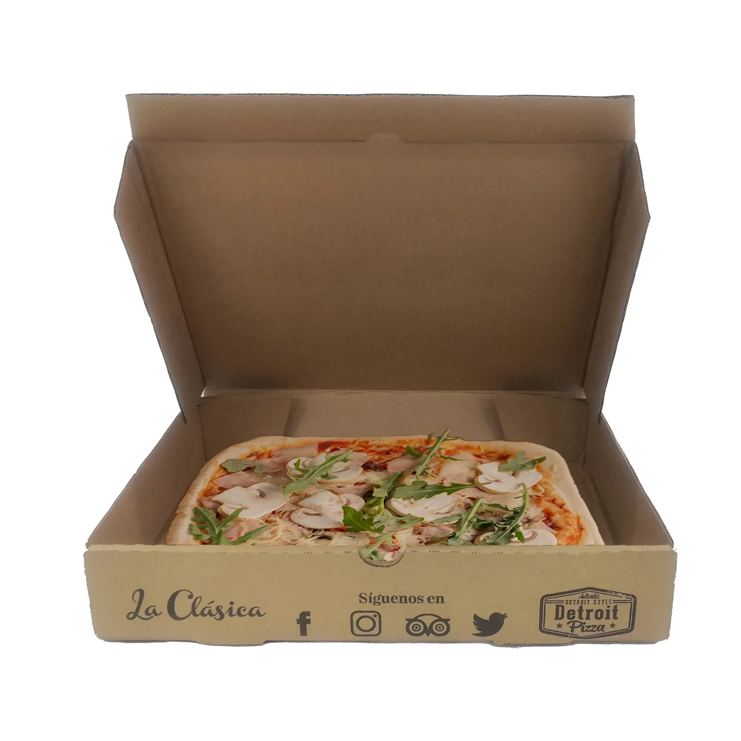 Vente en gros d'emballage pliable en kraft Boîte alimentaire design Boîtes à pizza imprimées Boîte à pizza de livraison de Chine Emballage à pizza