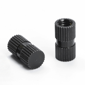 Tuerca de latón con rosca, chapada en zinc negro, moleteada, para moldeo por inyección e impresión 3D, para orificio ciego, M3-M10 - Product Image 3