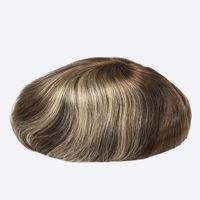 Q6 Style 100% cheveux humains avec cheveux surlignés hommes toupet naturel avant délié cheveux remplacement prothétique pour hommes