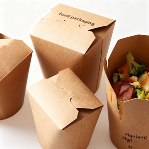 Nhà Máy Dùng Một Lần Mì Hộp Giấy Phân Hủy Sinh Học Giấy Kraft Hộp Mì Ống Sinh Thái Thân Thiện Với Vòng Dưới Vuông Thực Phẩm Salad Gói Hộp - Product Image 2