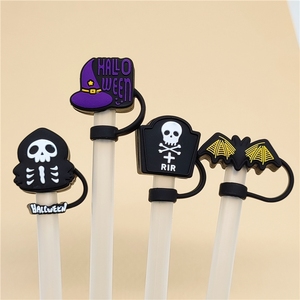 Accesorios personalizados al por mayor de silicona 10mm 2d tapa de paja Toppers de paja de Halloween para Stanley Cup - Product Image 5