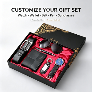 Set Regalo di <span class=keywords><strong>Lusso</strong></span> 6 in 1 per Uomo d'Affari: Orologio, Portafoglio, Cintura, Occhiali da Sole, Penna, <span class=keywords><strong>Portachiavi</strong></span> - Regalo Aziendale - Product Image 1
