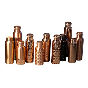 Handcrafts Copper <b>Water</b> Bottle Set American Style Eco-Friendly Dishwasher Safe Lid Tea Infuser Straw Anti-corrosion Coating - Product Image 5
