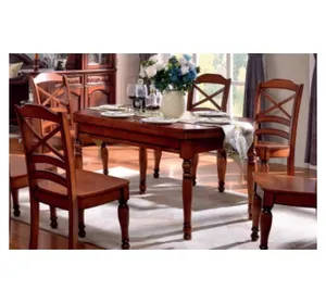 Popular High Quality Dining Room Furniture Classic Dinner Table Set Wooden Mahogany Furniture GY83