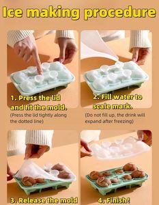 Bac à glaçons en silicone réutilisable, non toxique, pour whisky et cocktails, sans BPA, moule à démoulage facile - Product Image 5