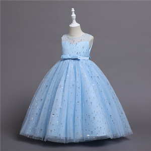 Abito estivo con paillettes in <span class=keywords><strong>Tulle</strong></span> per la festa di nozze bambino principessa spettacolo abito lungo abiti per bambini per ragazze abiti da sera formali - Product Image 5