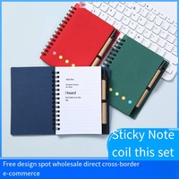 Bloc de Notas Adhesivas Personalizables con Logotipo, Ecológicas, Encuadernadas en Espiral, Hojas Sueltas, 10.5x13.4cm, Cubierta de Papel Kraft